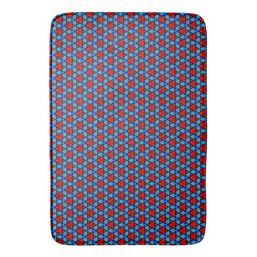 Ruby red sterren op turquoise Bath Mat (Voorkant Verticaal)
