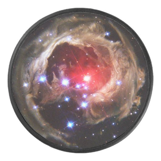 Ruby Red Superreureureuze Star Dust Hockey Puck (Voorkant)