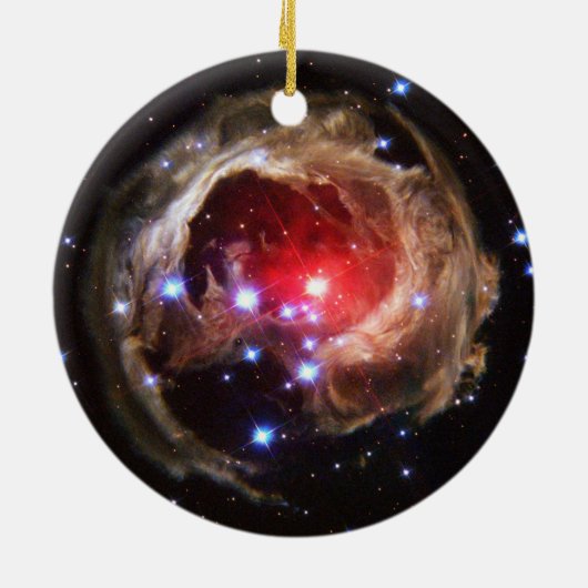 Ruby Red Superreureureuze Star Dust Keramisch Ornament (Achterkant)