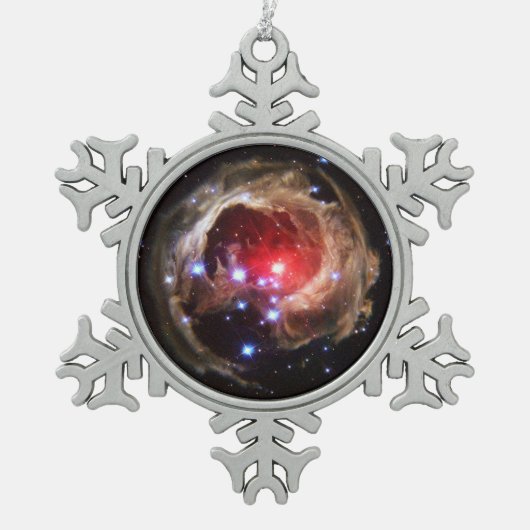 Ruby Red Superreureureuze Star Dust Tin Sneeuwvlok Ornament (Voorkant)