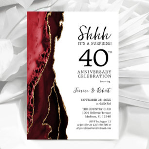 Ruby Red Surprise 40ste verjaardag Kaart