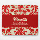 Ruby Red Swirl Business Kantoor Thema Muismat (Voorkant)