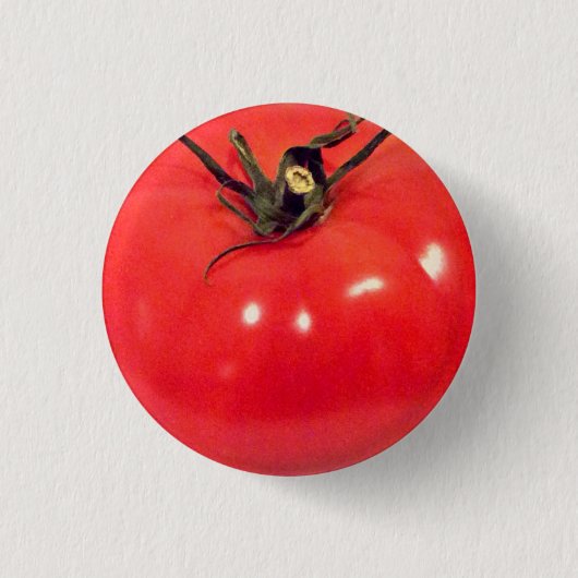 Ruby Red Tomato Fun Ronde Button 3,2 Cm (Voorkant)