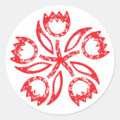 Ruby Red Tulip Pinwheel Stickers (Voorkant)