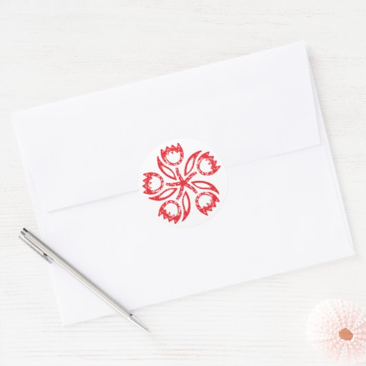 Ruby Red Tulip Pinwheel Stickers (Envelop)