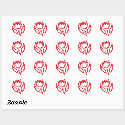 Ruby Red Tulip Stickers (Vel)