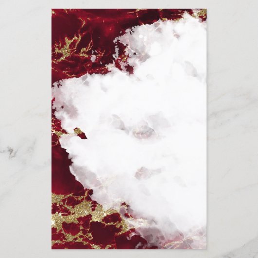 Ruby Red Waterverf Geode Blank Stationery (Voorkant)
