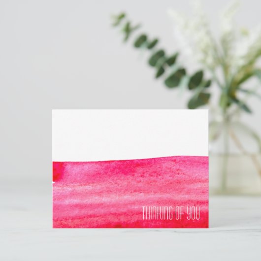 Ruby Red waterverf minimalist Briefkaart (Staand voorkant)