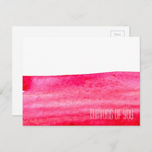 Ruby Red waterverf minimalist Briefkaart (Voorkant / Achterkant)