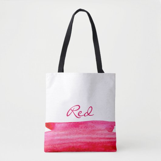 Ruby Red waterverf minimalist Tote Bag (Voorkant)