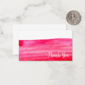 Ruby red waterverf swish notitiekaartje (Voorkant / Achterkant in situ)