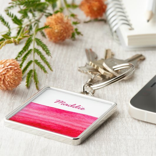 Ruby red waterverf swish sleutelhanger (Zijkant)