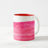 Ruby red waterverf swish tweekleurige koffiemok (Voorkant rechts)