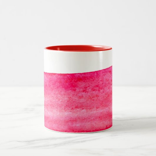 Ruby red waterverf swish tweekleurige koffiemok (Center)