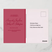 Ruby Red Wedding Folie Invitation Briefkaart (Achterkant)