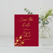 Ruby Red Wedding Folie Invitation Briefkaart (Staand Voorkant)