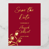 Ruby Red Wedding Folie Invitation Briefkaart (Voorkant)