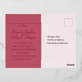Ruby Red Wedding Folie Invitation Briefkaart (Achterkant)