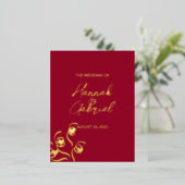 Ruby Red Wedding Folie Invitation Briefkaart (Staand Voorkant)