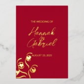 Ruby Red Wedding Folie Uitnodiging (Voorkant)