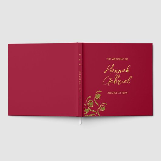 Ruby Red Wedding Gastenboek (Volledig)