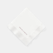 Ruby Red White Personalized Coined Wedding Servet (Hoek)