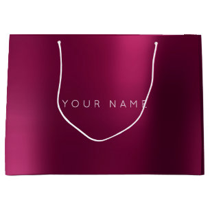 Ruby Red White Plum Minimal Favor Gift Ombre Large Cadeautasje