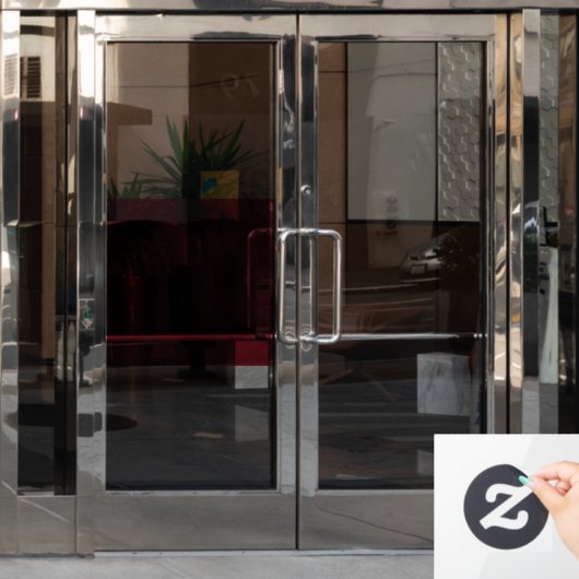 Ruby Red Window Cling 12 Inches Vierkant Raamsticker (Kantoordeur)