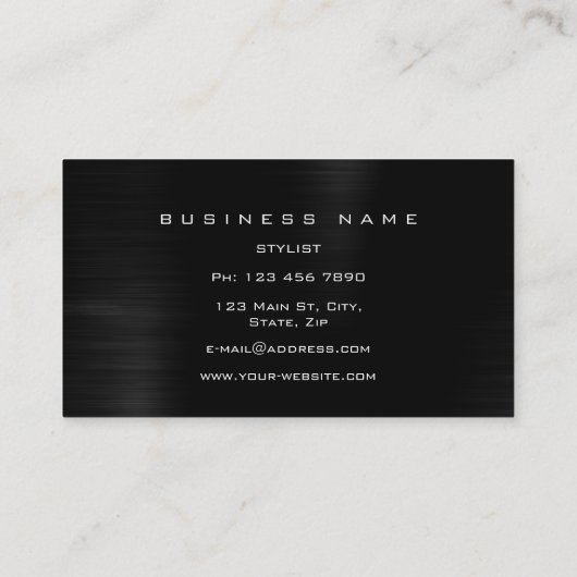 Ruby Red Wine Metallic Black Sommelier Stylist Visitekaartje (Achterkant)