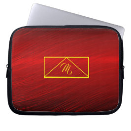 Ruby Red & Yellow Monogram laptop Laptop Sleeve