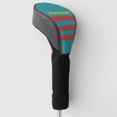 Ruby Reef Over Dwarsstrepen met Naam Golfheadcover (Schuin)