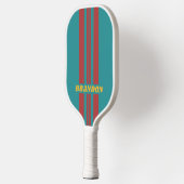 Ruby Reef Rally Strepen met Naam Pickleball Paddle (Links)