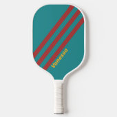 Ruby Reef Strepen met Naam Pickleball Paddle (Voorkant)