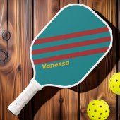 Ruby Reef Strepen met Naam Pickleball Paddle
