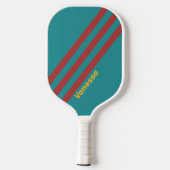 Ruby Reef Stripes met naam Pickleball Paddle (Achterkant)