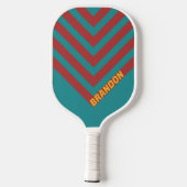 Ruby Reef Vintage Chevron met Naam Pickleball Paddle (Achterkant)