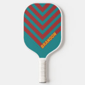 Ruby Reef Vintage Chevron met Naam Pickleball Paddle (Voorkant)