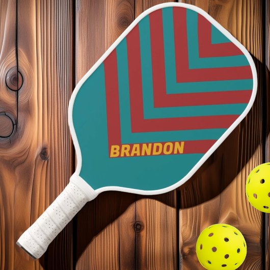 Ruby Reef Vintage Chevron met Naam Pickleball Paddle