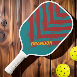 Ruby Reef Vintage Chevron Vervagen met Naam Pickleball Paddle