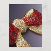 Ruby Rhinestone Bow Briefkaart (Voorkant)