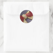 Ruby Rhinestone Bow-Stickers Ronde Sticker (Tas)