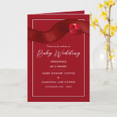 Ruby Ribbon, 40 jaar Jubileum voor bruiloft Kaart (Gele Bloem)