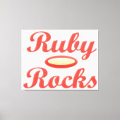 Ruby Rocks ontwerp rode en melloge crème Canvas Afdruk (Voorkant)