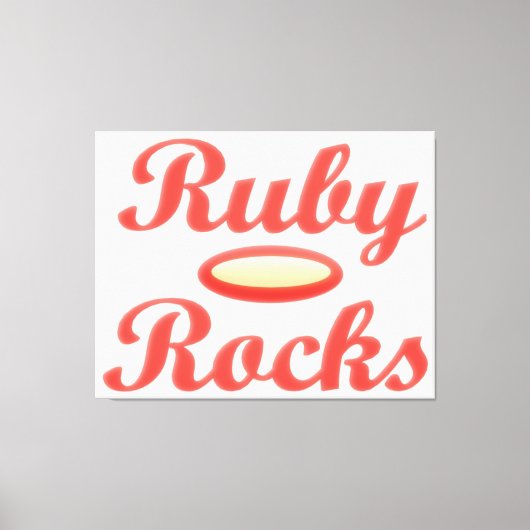 Ruby Rocks ontwerp rode en melloge crème Canvas Afdruk (Voorkant)