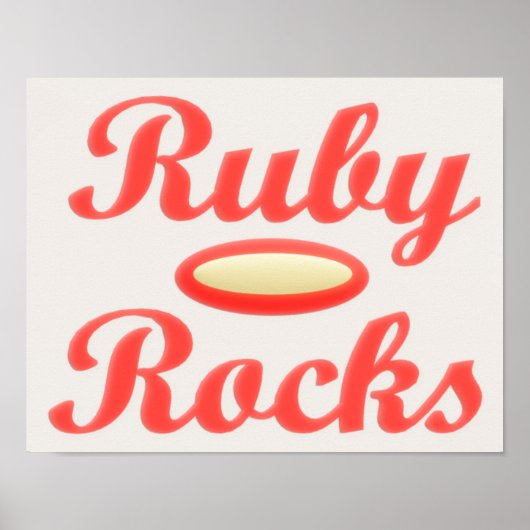 Ruby Rocks ontwerp rode en melloge crème Poster (Voorkant)