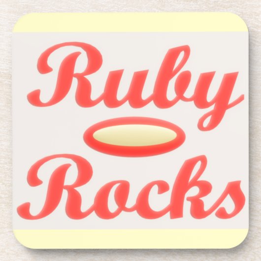 Ruby Rocks ontwerp rode en mellow crème Bier Onderzetter (Voorkant)