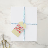 Ruby Rocks ontwerp rode en mellow crème Cadeaulabel (Met Touw)