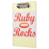 RUBY ROCKS ROOD EN CRÈME KLEMBORD (Links)