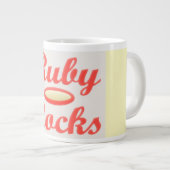RUBY ROCKS ROOD EN CRÈME KOFFIE MOK (Voorkant rechts)