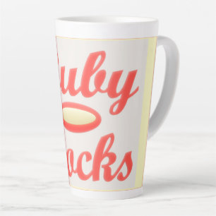 RUBY ROCKS ROOD EN CRÈME KOFFIE MOK GROOT HOOG